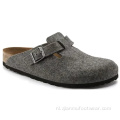 Wol vilt slip-on muilezel klogs slippers